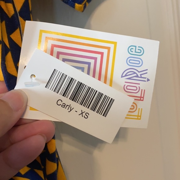 LuLaRoe woman’s dress Carly size XS mustard blue - Picture 3 of 11